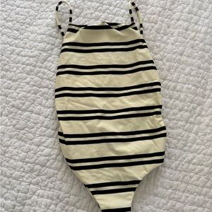 ViX Striped Black and Cream Swimsuit